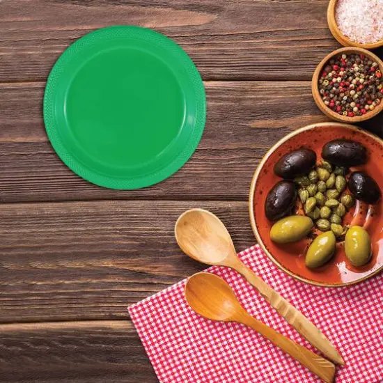 JAM Paper 7" Plastic Party Plates, 20ct. Green {5}