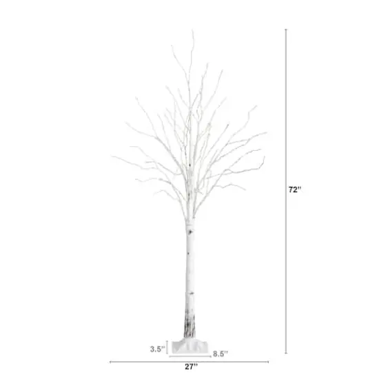 6ft. Pre-Lit White Birch Artificial Christmas Tree, Color Changing LED Lights {3}