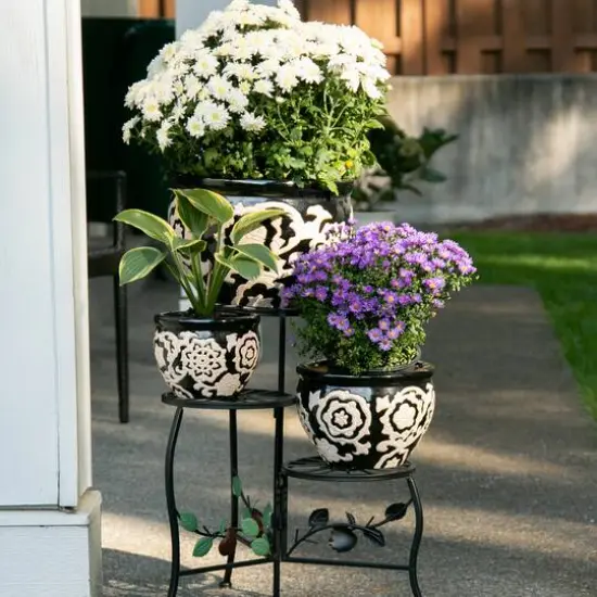 Floral Nights Ceramic Planter Set {8}