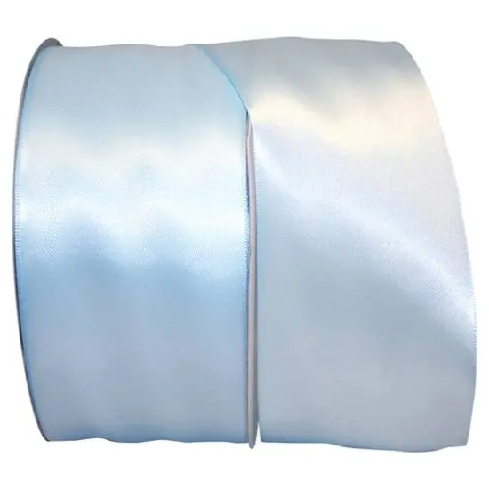 JAM Paper 2.5'' x 50yd. Double Face Satin Ribbon Light Blue {1}