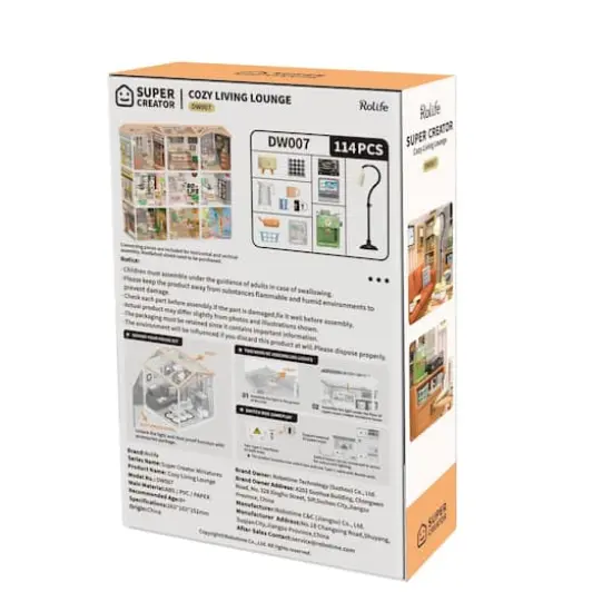 Rolife&reg; Super Creator Cozy Living Lounge DIY Miniature Kit {8}