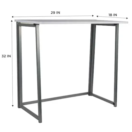 Organize It All 29" x 18" x 32" Foldable Scratch-Resistant Desk White {4}