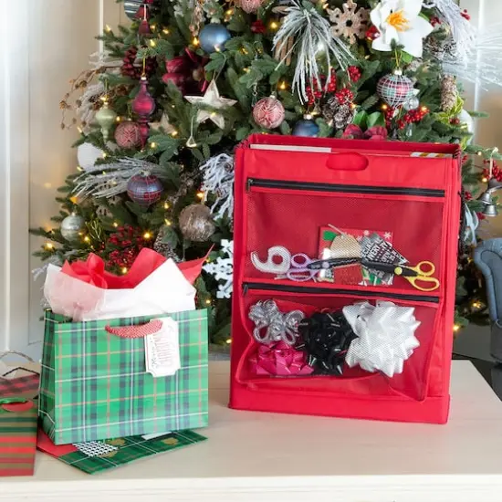 Santa's Bag Gift Bag Organizer & Tissue Paper Storage Box {10}