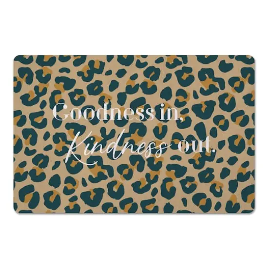 Goodness In Kindness Out Leopard Floor Mat Beige {1}