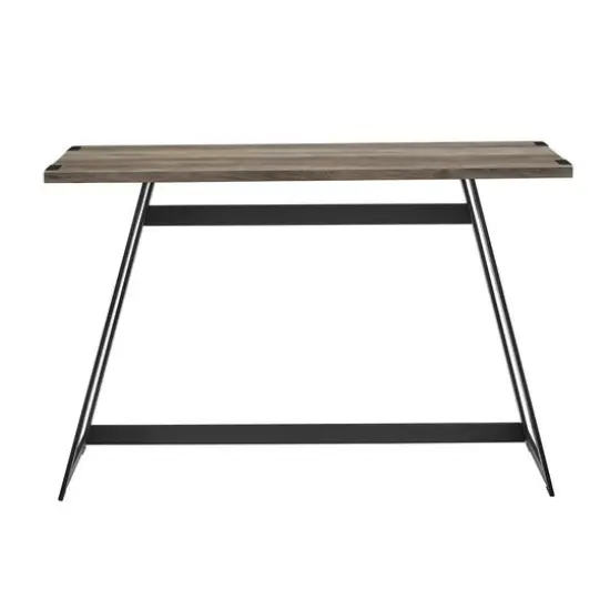 Walker Edison Gray Wash Faux Wrap Modern Industrial Entry Table {5}