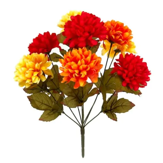 17" Mum Water Resistant Bush by Ashland&reg; Orange Red and Yellow {1}
