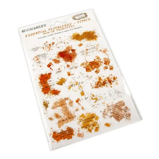49 And Market Essential Textblends Rub-On Transfers Citrus {1}