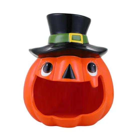 Mr. Halloween 11" Motion Activated Ceramic Jack-O-Lantern Candy Bowl {1}