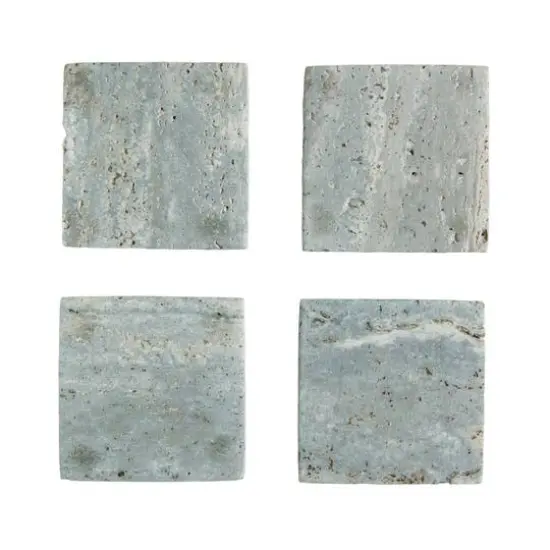 Hello Honey&reg; 4" Natural Square Travertine Drink Coasters, 4ct. {1}