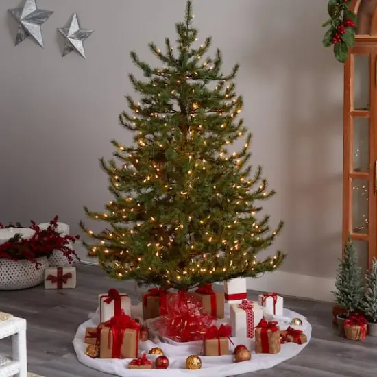 6ft. Pre-Lit Vancouver Mountain Pine Artificial Christmas Tree, Clear Lights {3}