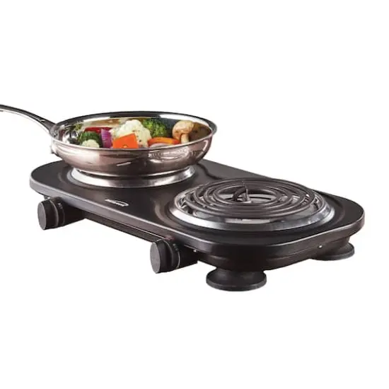Brentwood Black 1,500 Watt Double Electric Burner {3}