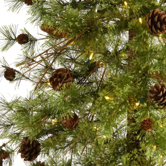 7ft. Pre-Lit Wyoming Alpine Artificial Christmas Tree, Clear LED Lights {4}