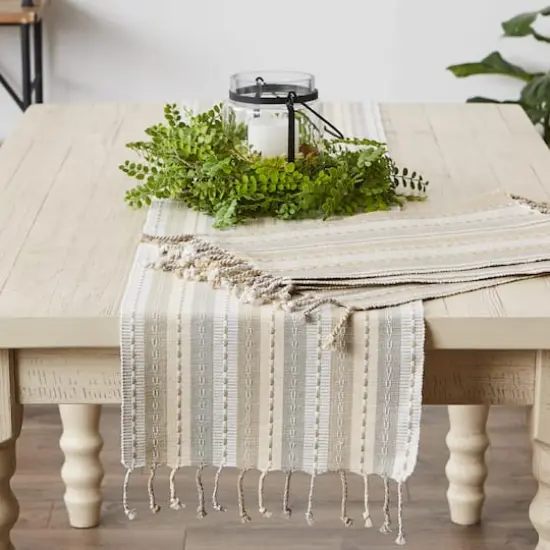 DII&reg; Natural Tonal Stripe with Fringe Placemats, 6ct. {5}