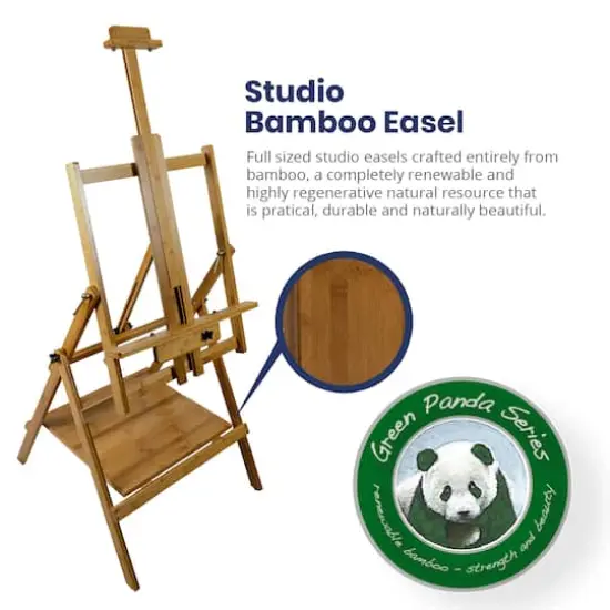 Pacific Arc Convertible Watercolor Bamboo Studio Easel with Storage Shelf {8}