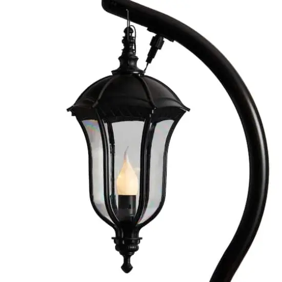 5ft. Pre-Lit LED Holiday Decorated Lamp Post With Greenery & Berries {5}