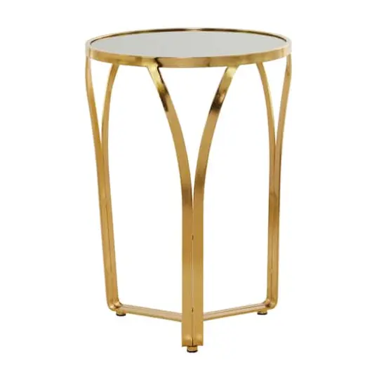 Gold Metal Contemporary Accent Table 23" x 16" x 16" {3}