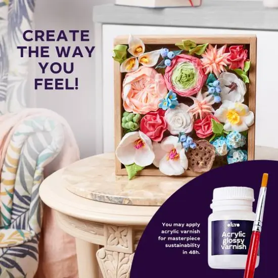 OKTO DIY Wood & Craft Romance Flowers Clay Kit {5}