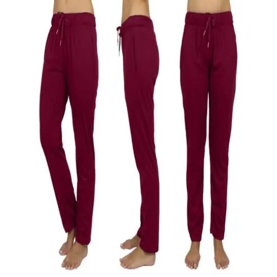 Galaxy by Harvic Women's Loose Fit Classic Lounge Pants Burgundy {2}