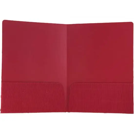 JAM Paper Corrugated Textured 2-Pocket Folders, 6ct. Red {4}