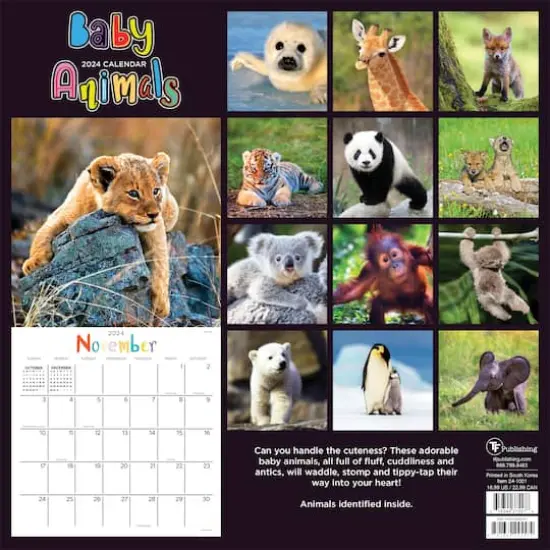 TF Publishing 2024 Baby Animals Wall Calendar {3}