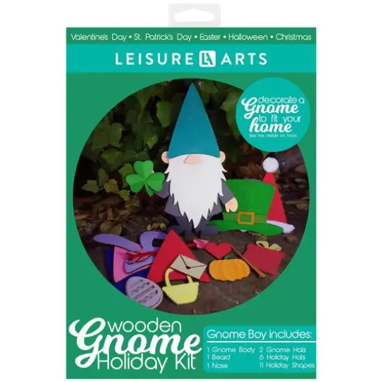 Leisure Arts&reg; Wooden Gnome Boy Holiday Kit {1}