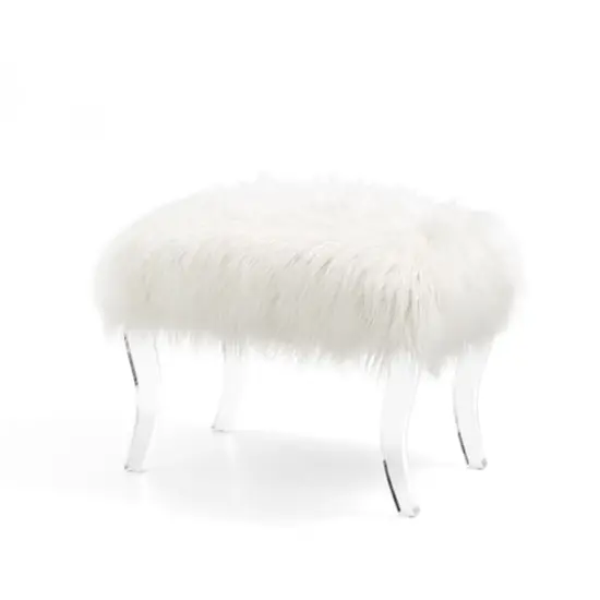 Glitzhome&reg; 24" Faux Fur Acrylic Bench {1}