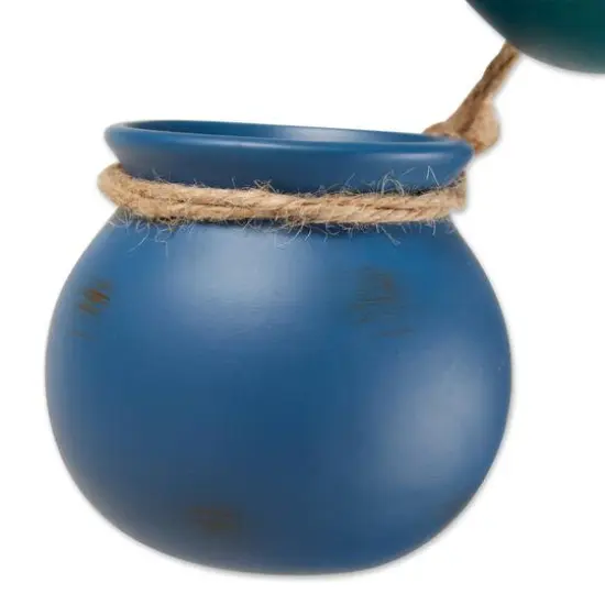 23" Garden Dangling Mini Pots Blue {3}