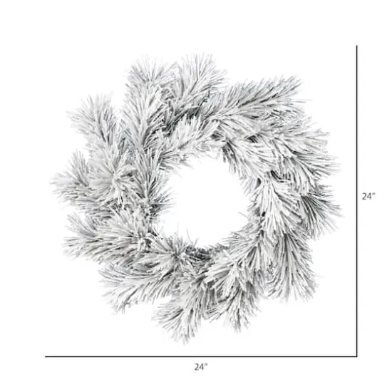 24" Frosted Beckett Pine Wreath {3}