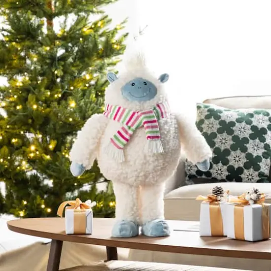 Glitzhome&reg; 22"H Christmas Fabric Standing Yeti {5}