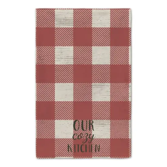 Our Cozy Kitchen Red Buffalo Check Tea Towel - Set of 2 {5}
