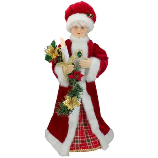24" Animated Mrs. Claus with Lighted Candle Musical Christmas Figure {1}
