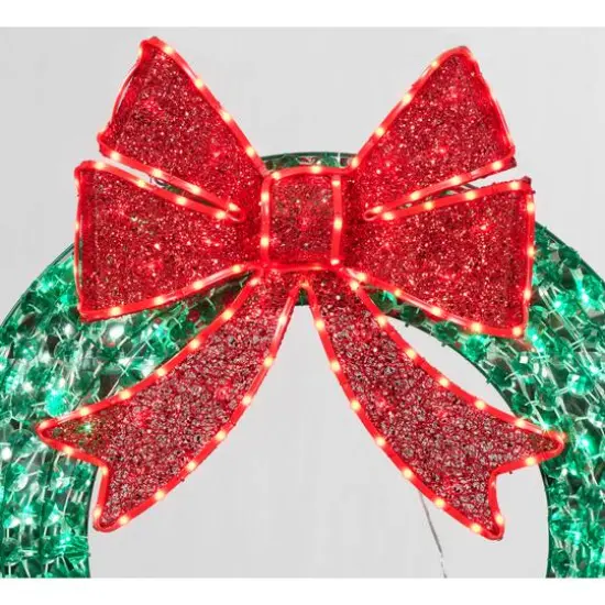 3ft. Random Twinkle LED Diamond Beads Wreath Sculpture {5}