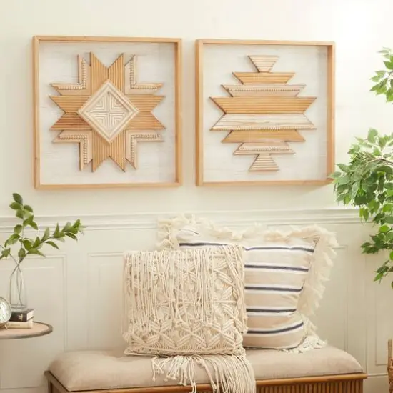 Brown & White Wood Rustic Southwest Wall D&eacute;cor Set {8}