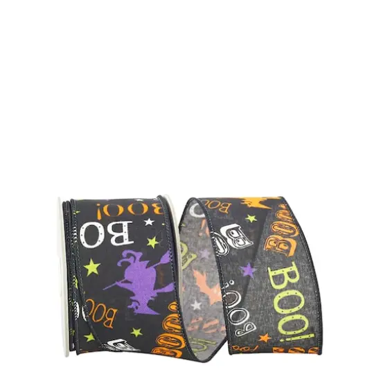 The Ribbon Roll 2.5" x 10yd. Wired Boo Bats Halloween Ribbon {1}