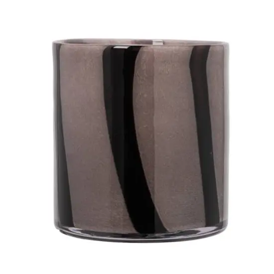 Hello Honey&reg; 6" Striped Votive Candle Holder Gray and Purple {9}
