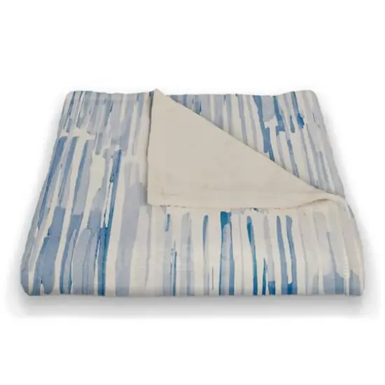 Blue Watercolor Hatch Fleece Throw {3}