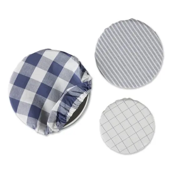 DII&reg; Assorted French Blue Farmhouse Woven Dish Cover Set {4}