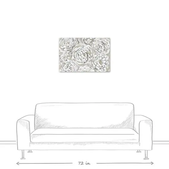 Cream & Gray Floral Canvas Wall Art {6}