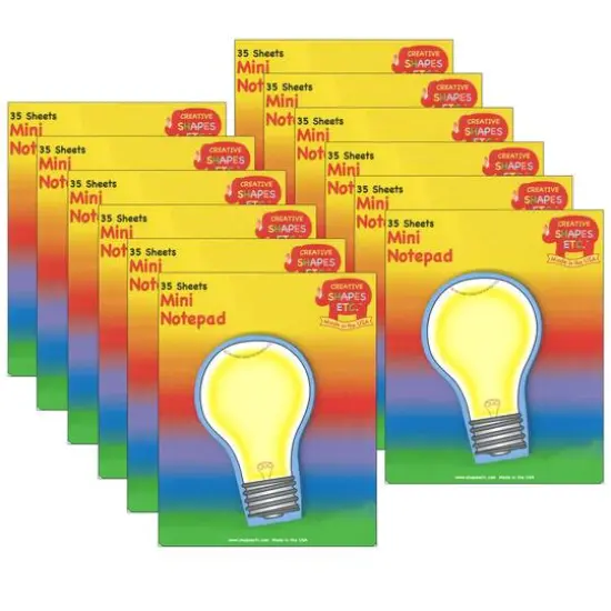 Creative Shapes Ect&trade; Mini Light Bulb Notepads, 12 Packs of 35 {1}