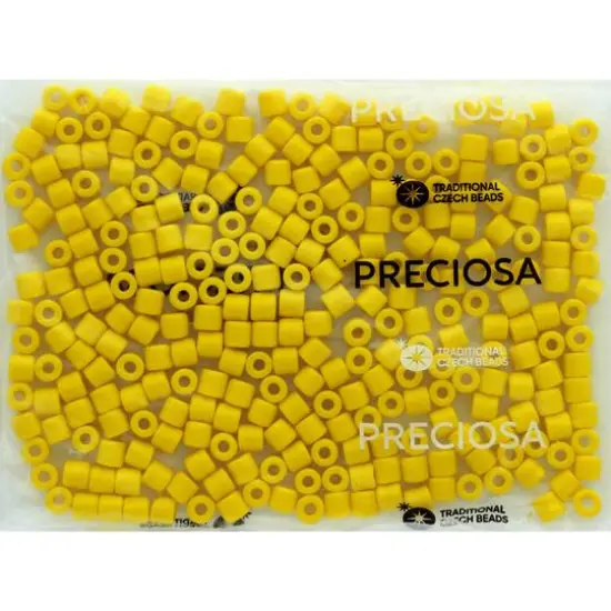 PRECIOSA Rola&trade; Opaque Czech Glass Seed Beads, 6.2mm Yellow {4}