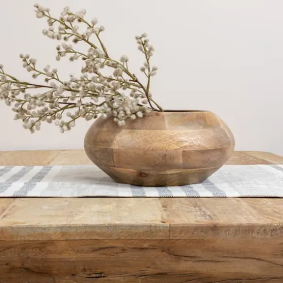 Hello Honey&reg; 9.2" Modern Round Wood Bowl Natural Finish {3}
