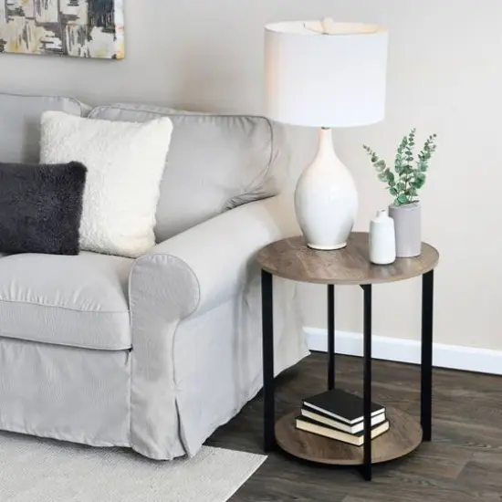 Household Essentials Jamestown 24" Round End Table Ashwood {6}