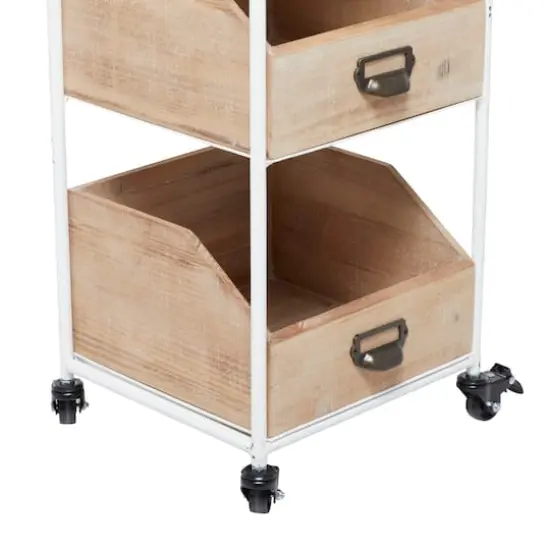 Brown Fir Industrial Storage Cart, 36" x 13" x 12" {5}