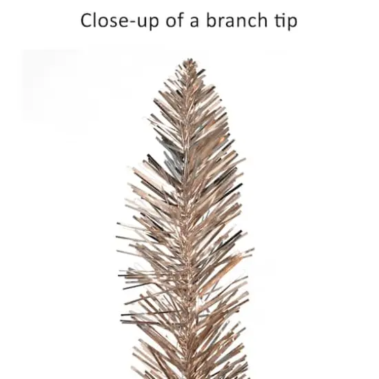 4ft. Pre-Lit Rose Gold Artificial Alpine Pencil Christmas Tree, Clear Lights {7}