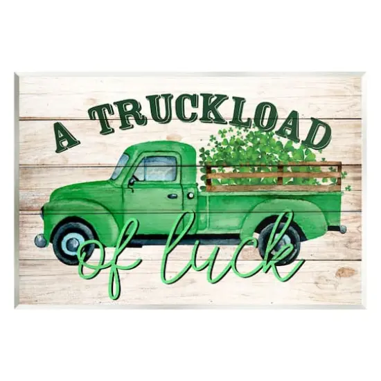 Stupell Industries Truckload Of Luck St Patrick's Day Farmhouse Wall Plaque Art {1}