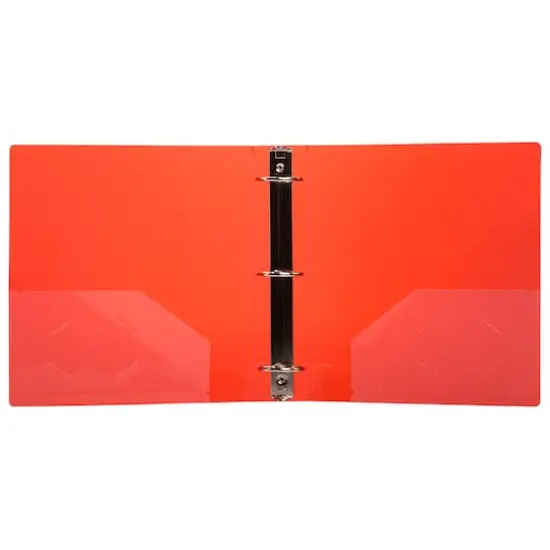 JAM Paper 2" Glass Twill Plastic 3-Ring Binder Red {6}