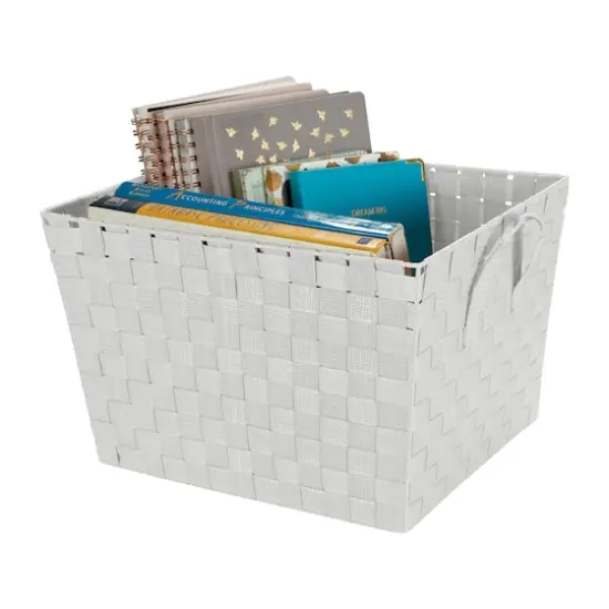 Simplify Large Woven Storage Bin Gray {6}