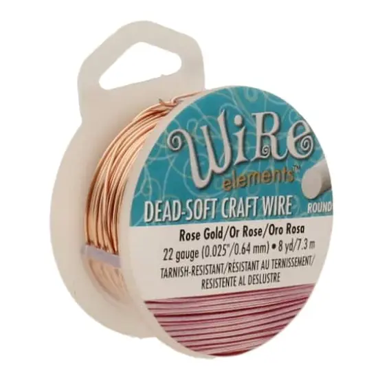 The Beadsmith&reg; Wire Elements&trade; 22 Gauge Tarnish Resistant Soft Temper Wire, 8yd. Rose Gold {1}