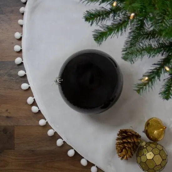 8" Shiny Jet Black Shatterproof Christmas Ball Ornament {3}