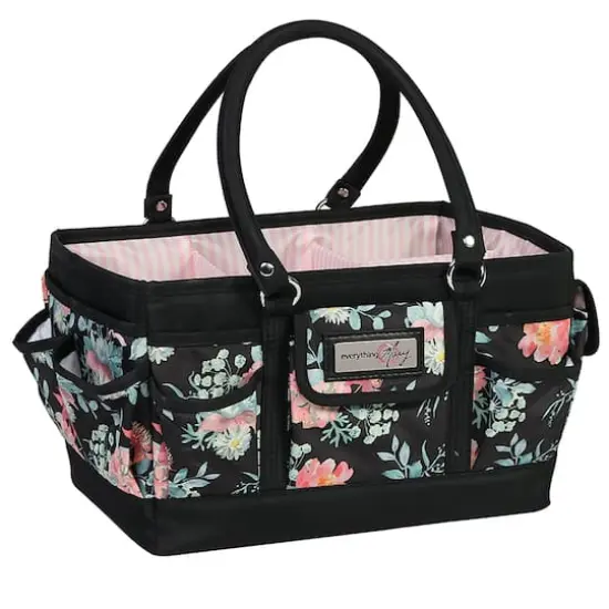Everything Mary Black & Floral Deluxe Store & Tote Craft Organizer {12}